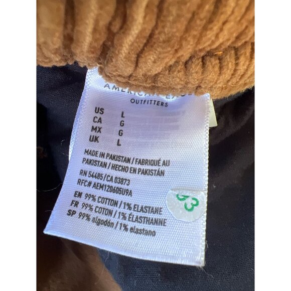 American Eagle Mens Next Level Flex Corduroy Jogger Pants L Brown A4 - Picture 3 of 5